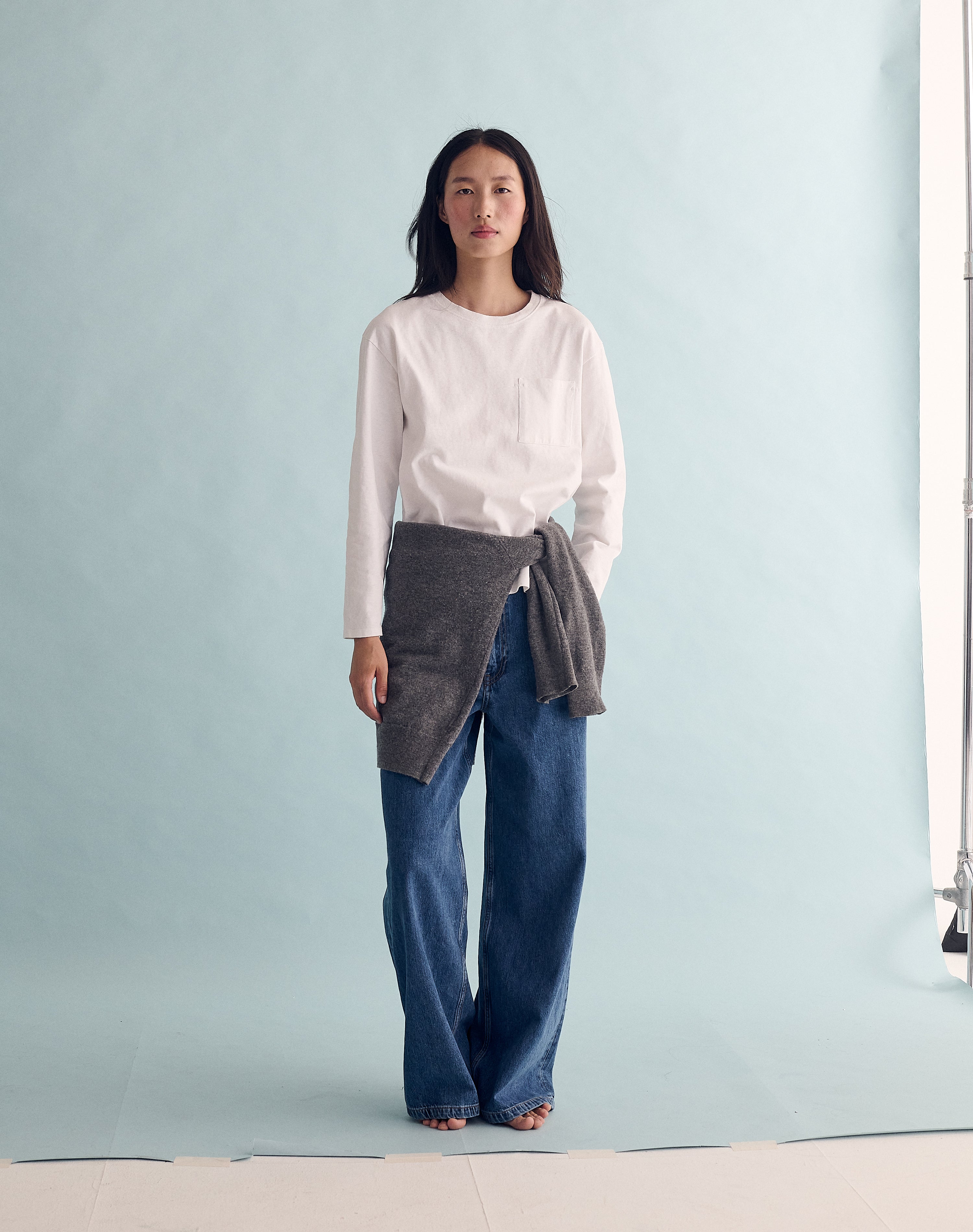 The Structured Slub / The Long Sleeve - White / Archive Sale