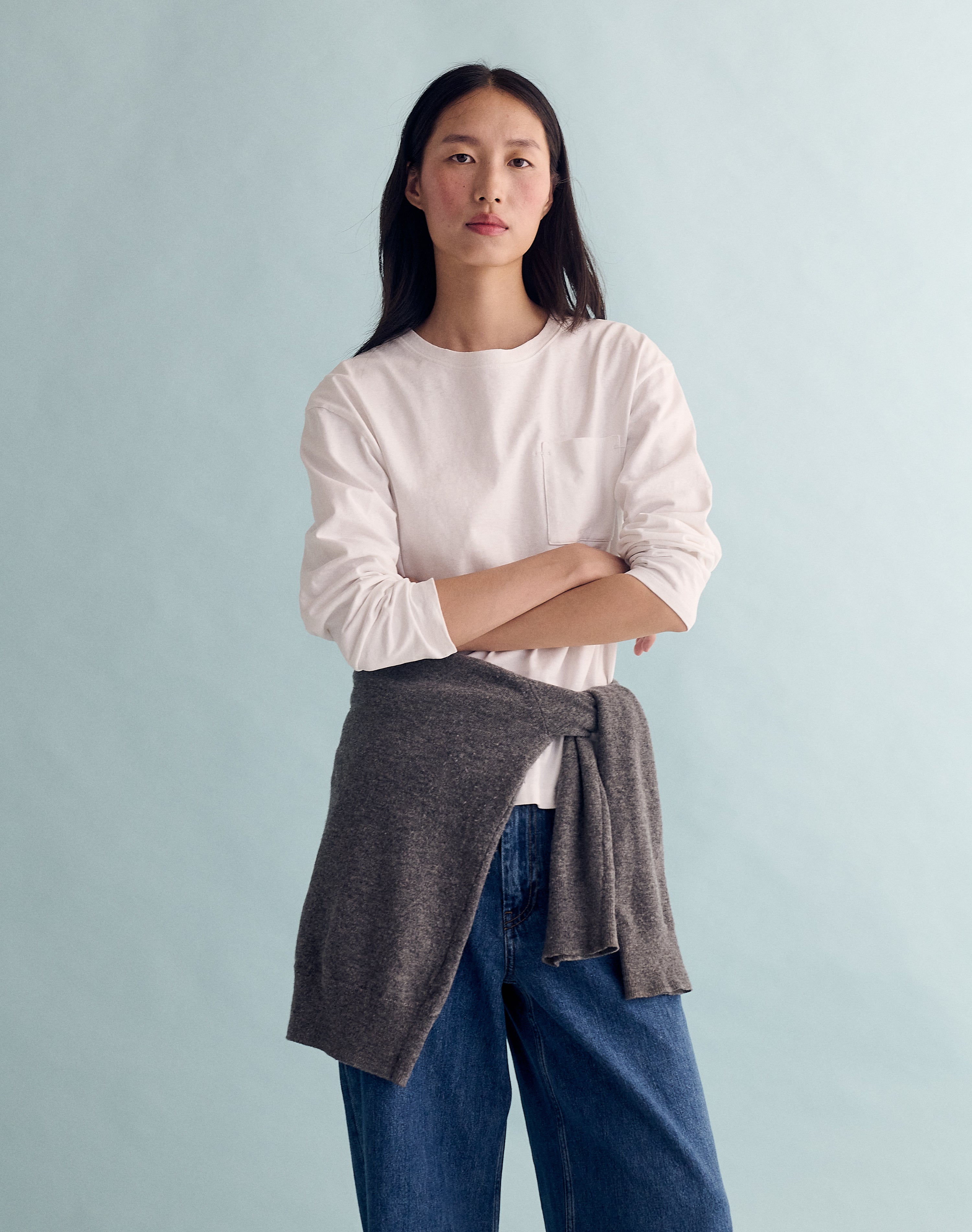 The Structured Slub / The Long Sleeve - White / Archive Sale