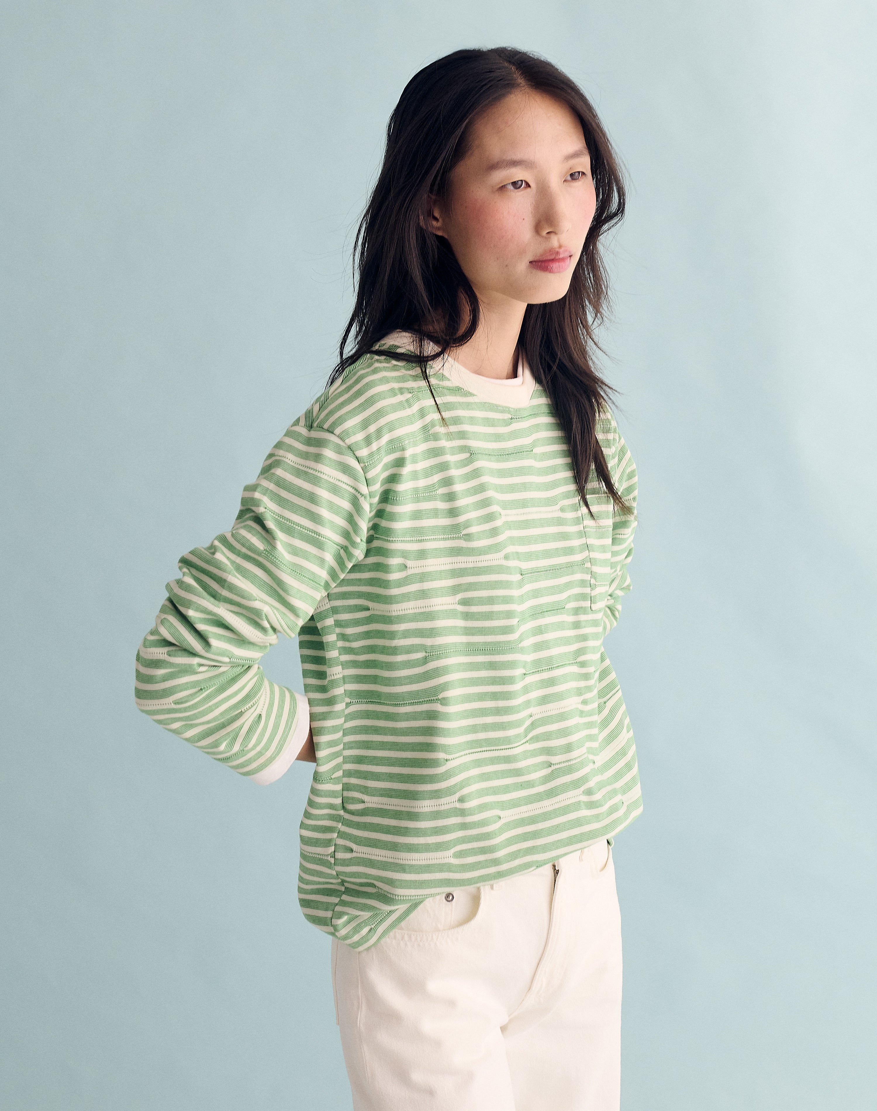 The BRITISH JERSEY 01 - Ecru + Sage