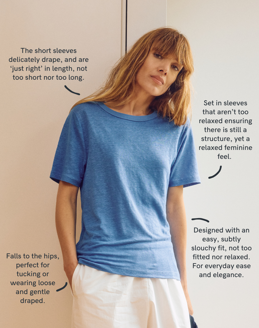 The Linen / The Classic Fit Tee - Harbour Blue