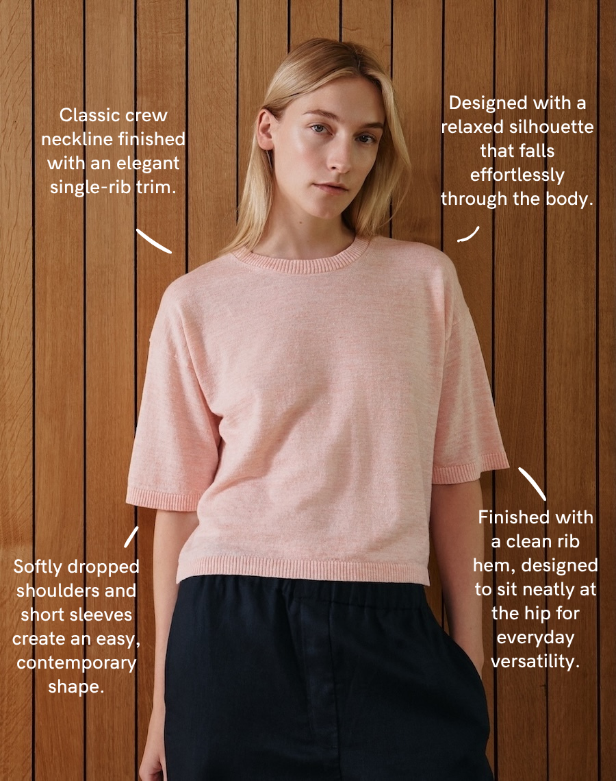 The Summer Knit Tee - Peach Sand / Archive Sale