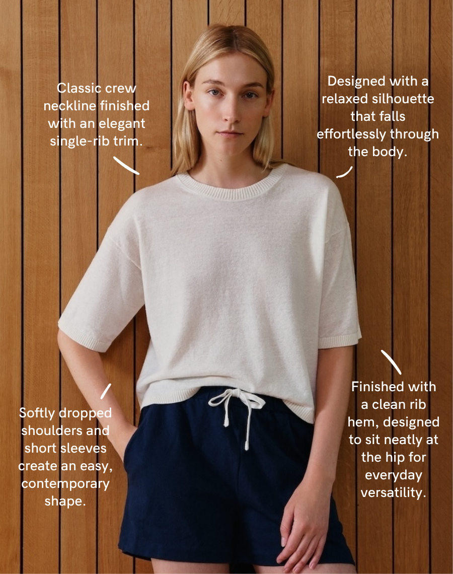 The Summer Knit Tee - Ecru / Archive Sale