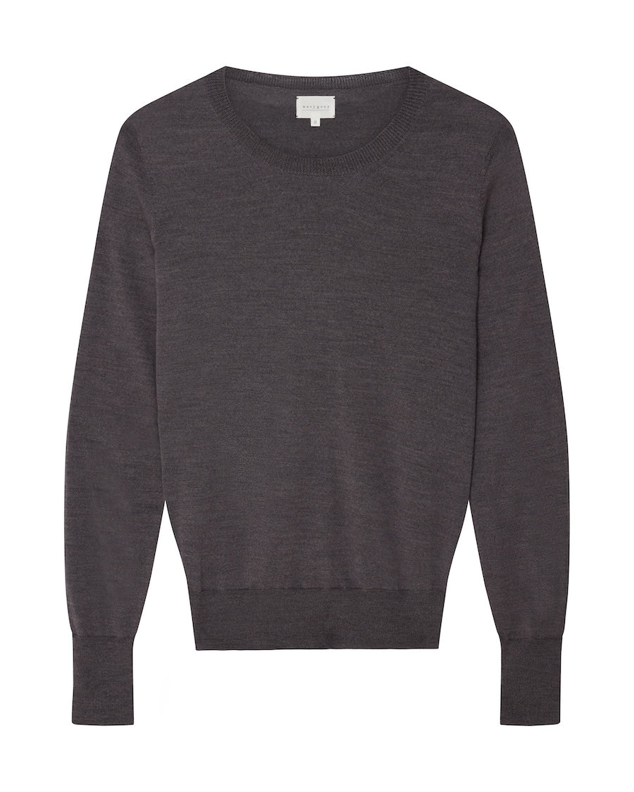 Dark gray sweater on a white background