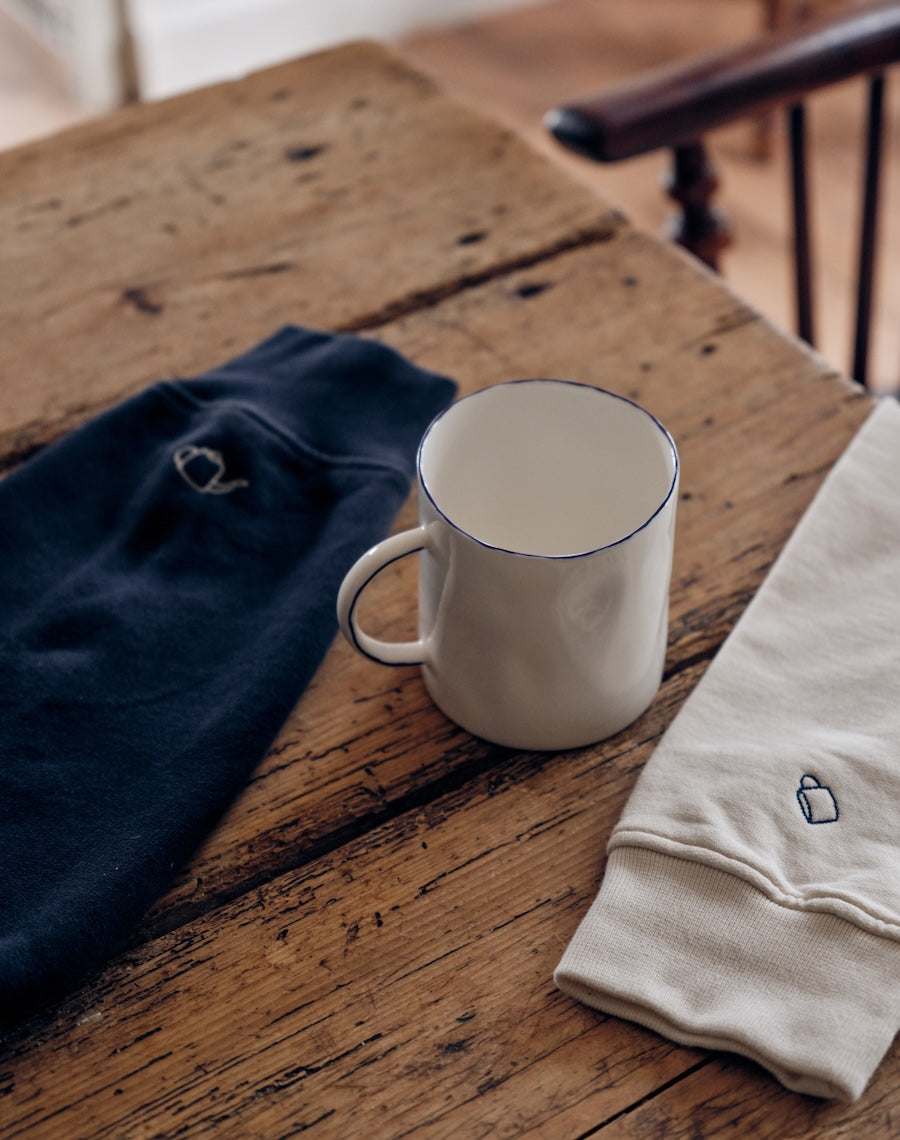 The Tea Mug - White & Cobalt