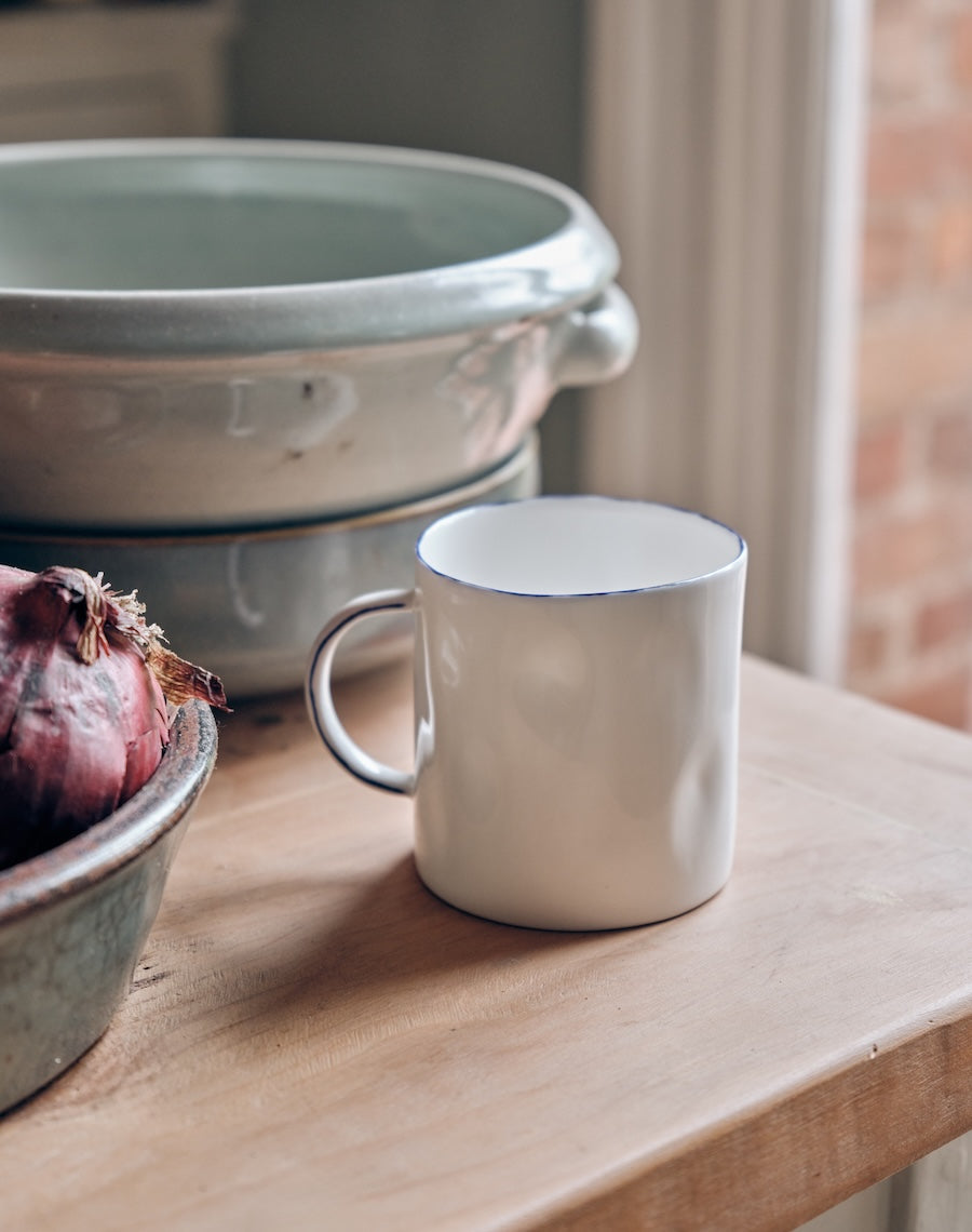 The Tea Mug - White & Cobalt