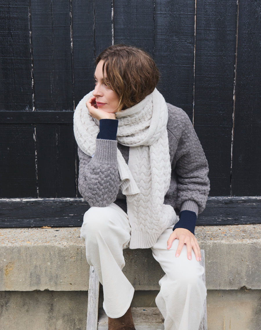 The Border Cable Scarf - Lait