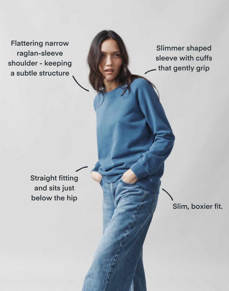 The Vintage-fit SWEATSHIRT - Ocean Blue, Renewed + Restored
