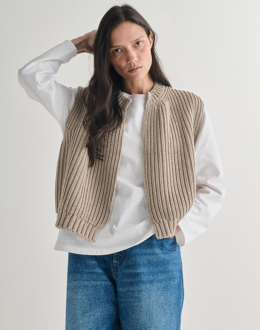 Cotton Knitted Sleeveless Vest