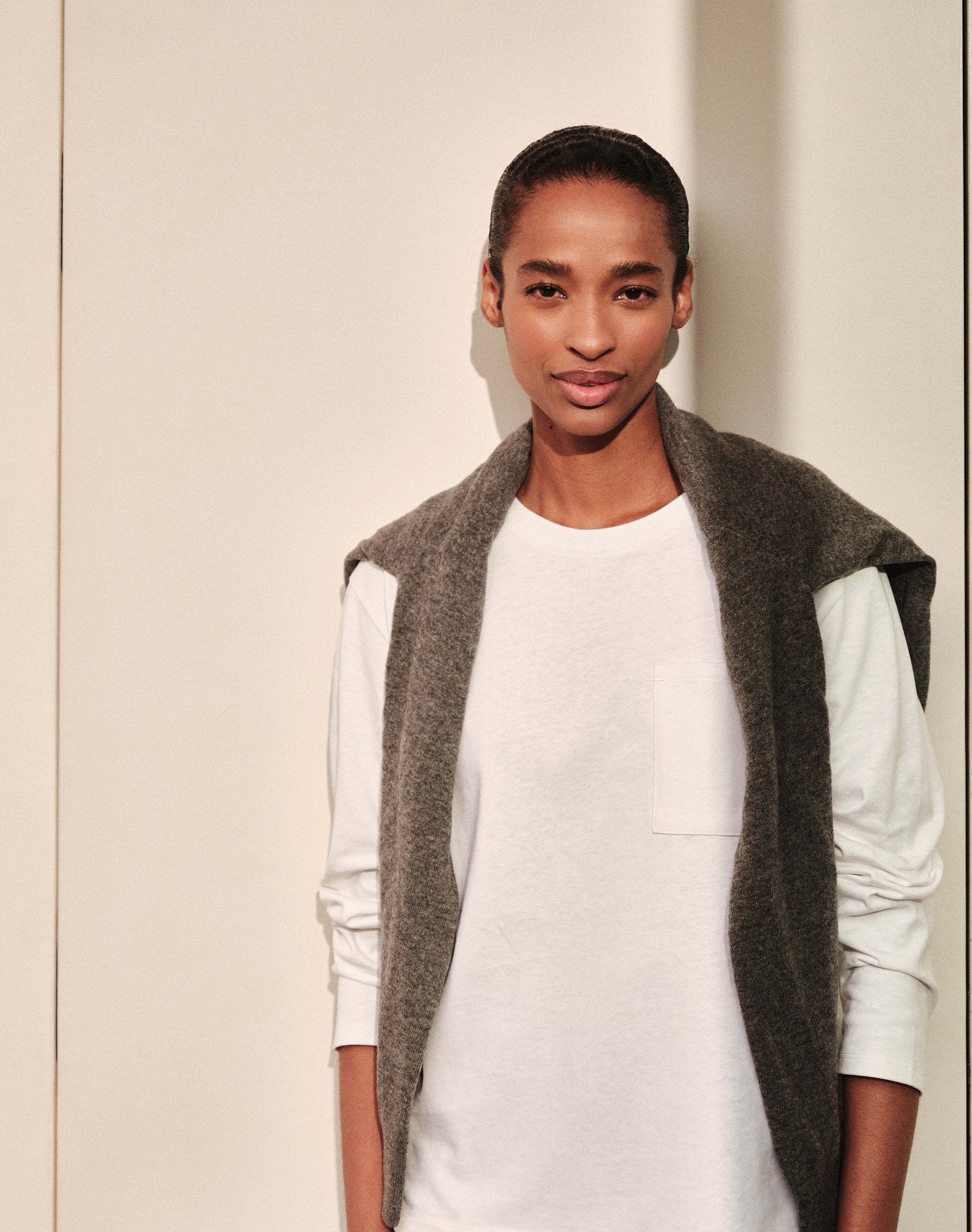 The Structured Slub / The Long Sleeve - White