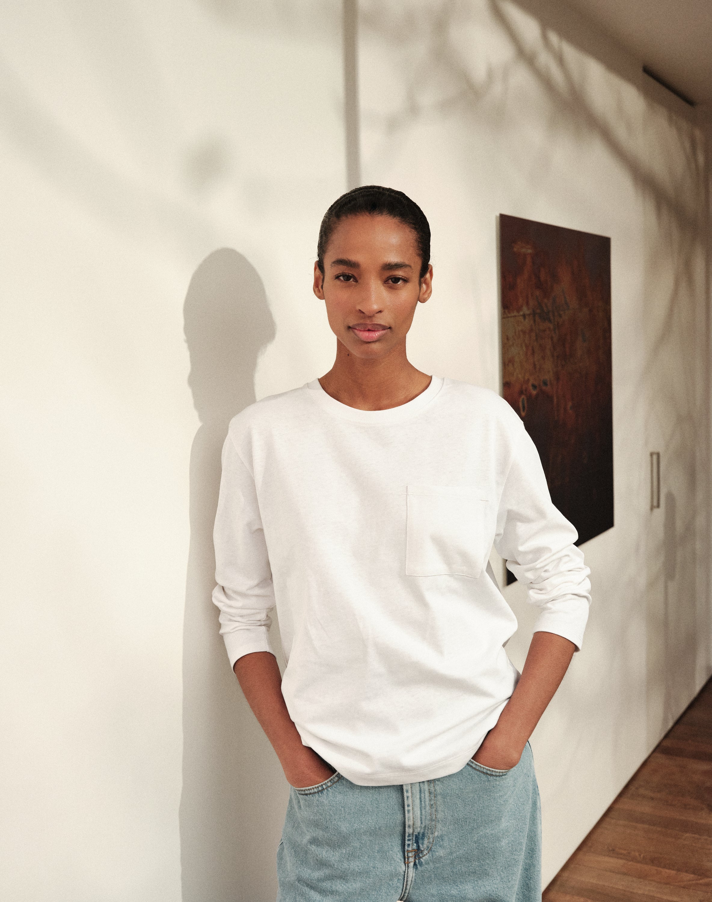 The Structured Slub / The Long Sleeve - White