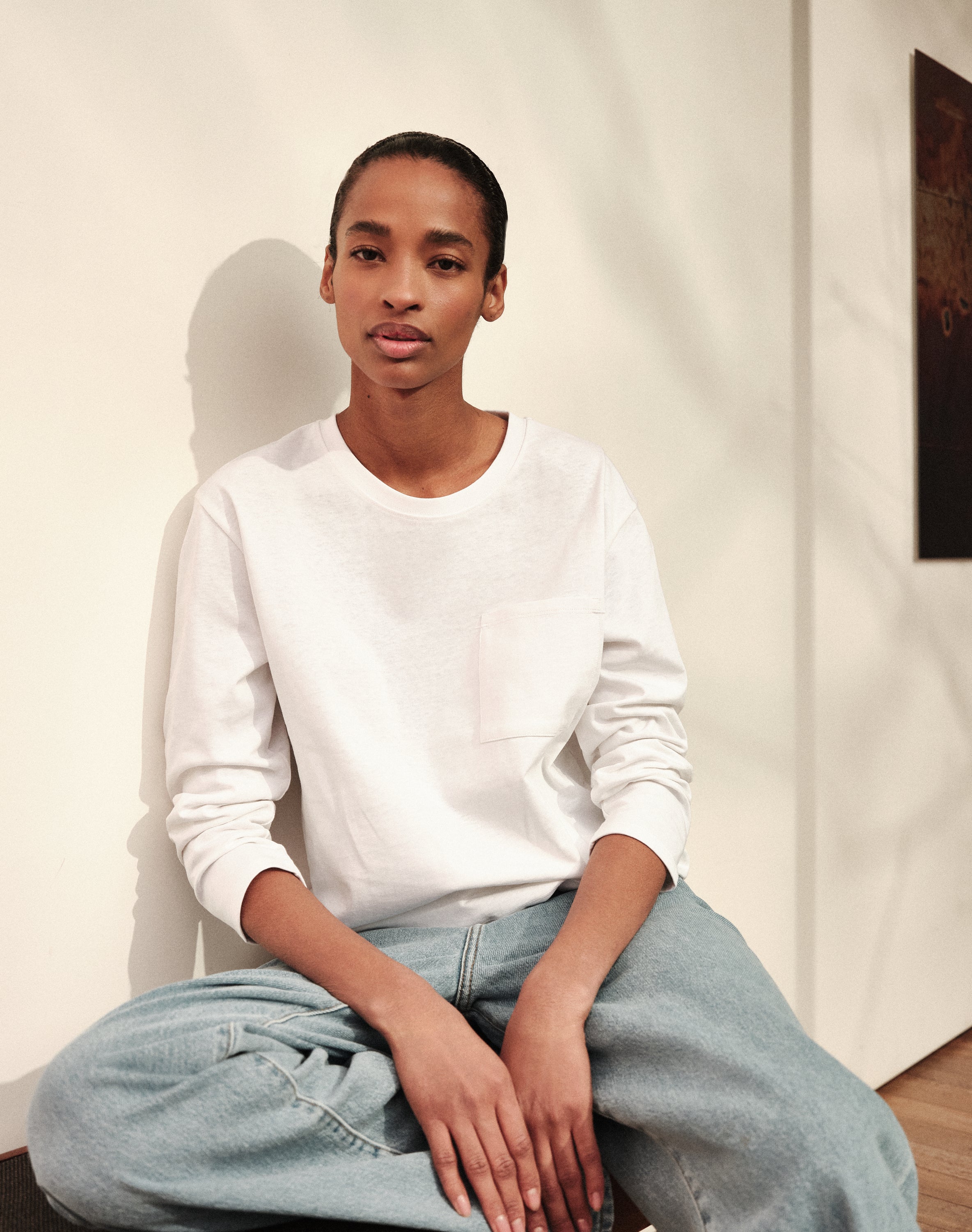 The Structured Slub / The Long Sleeve - White