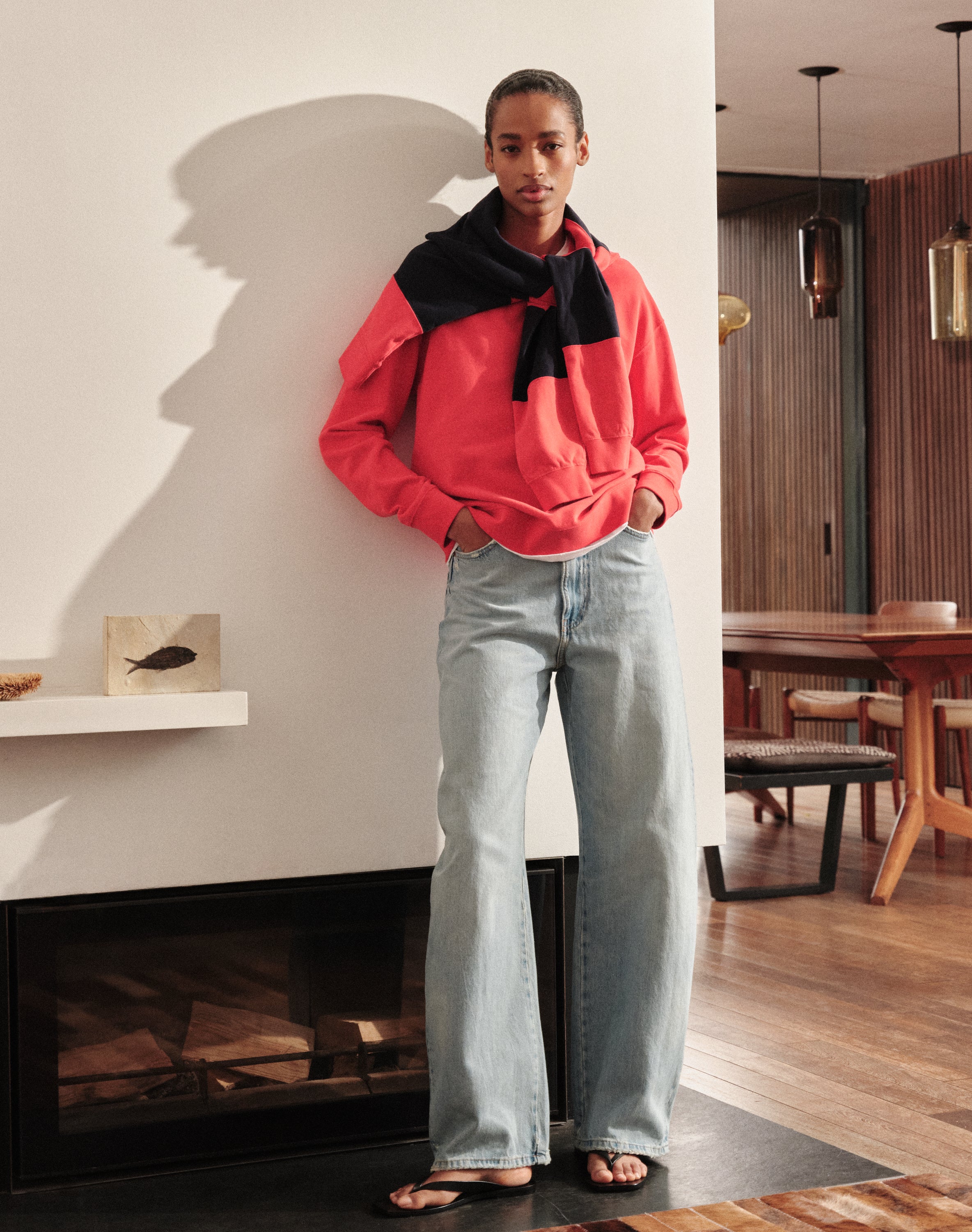 Red Loopback Jersey Sweatshirt