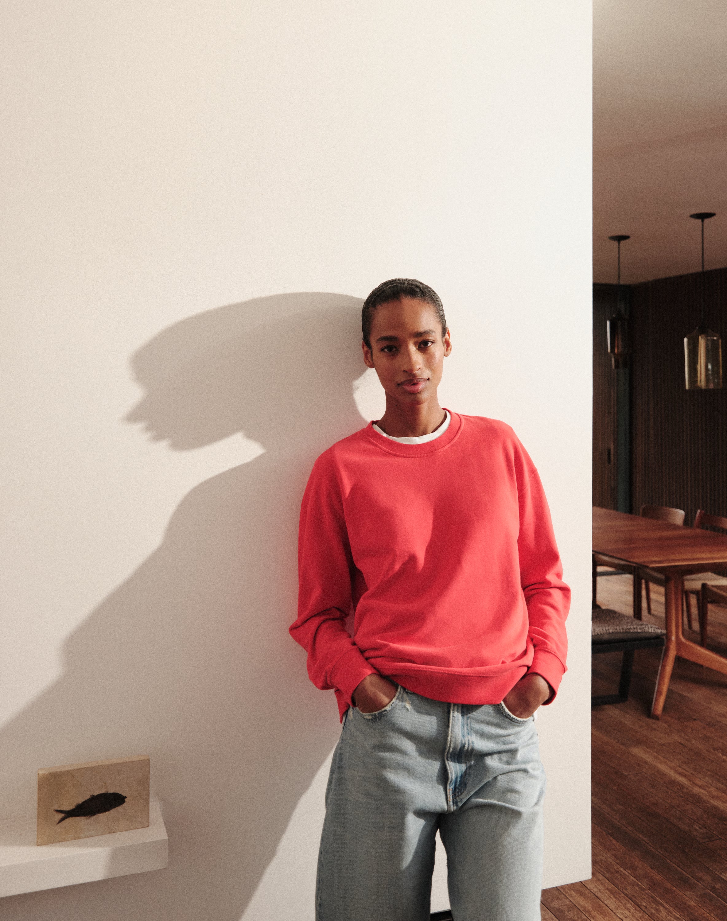 Red Loopback Sweatshirt