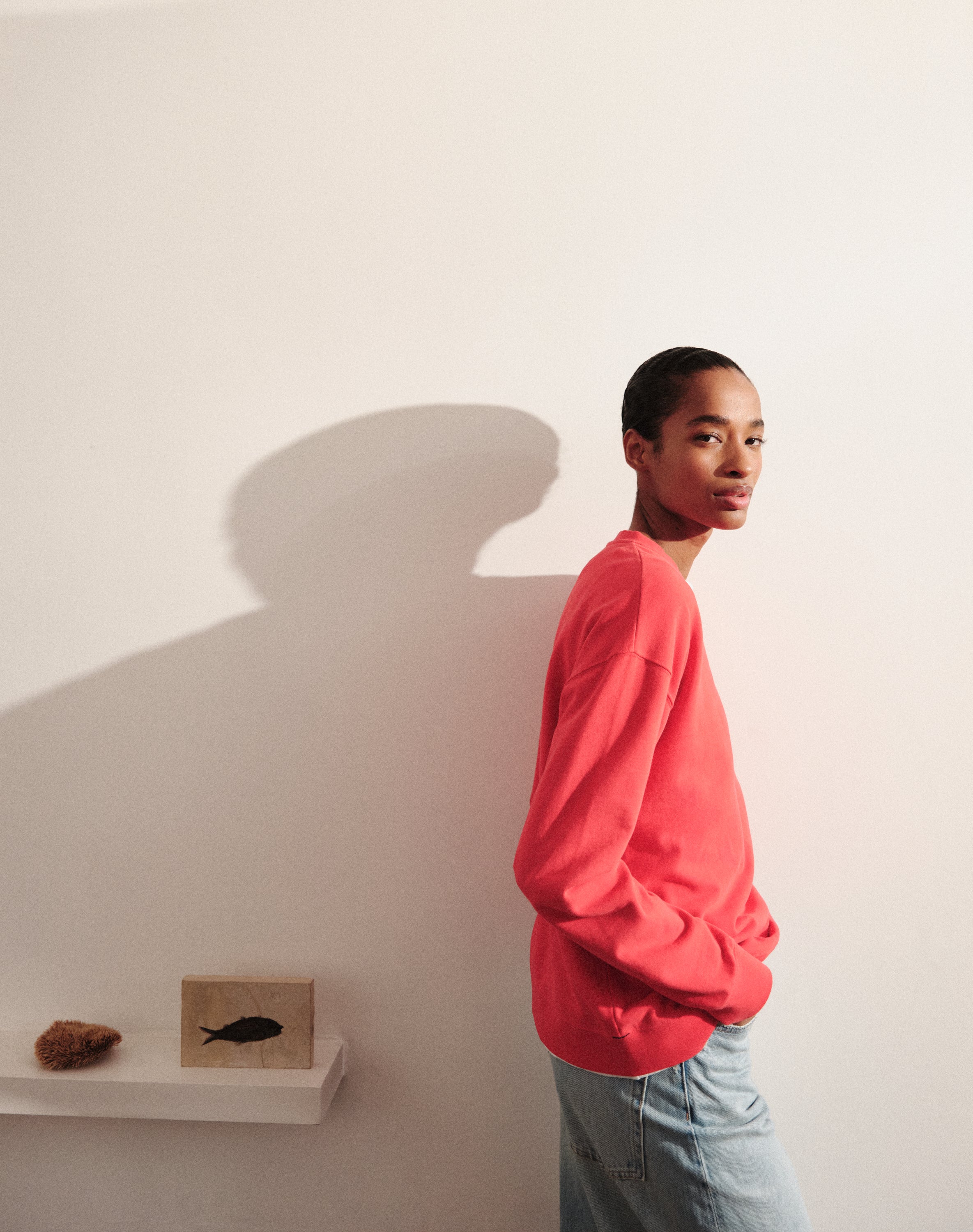 Red Loopback Jersey Sweatshirt