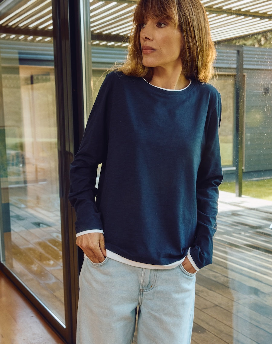 The LAYERED Tee / Long - Navy
