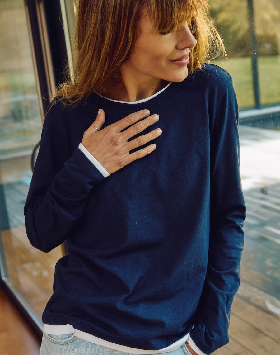 The LAYERED Tee / Long - Navy