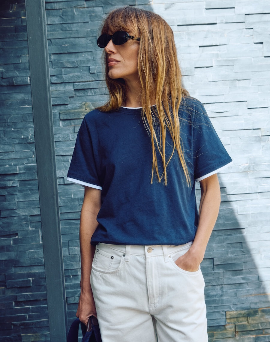 The Layered Tee / Short Sleeve - Navy