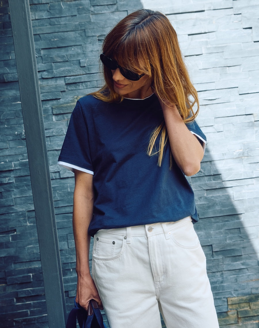 The LAYERED Tee / Short Sleeve - Navy