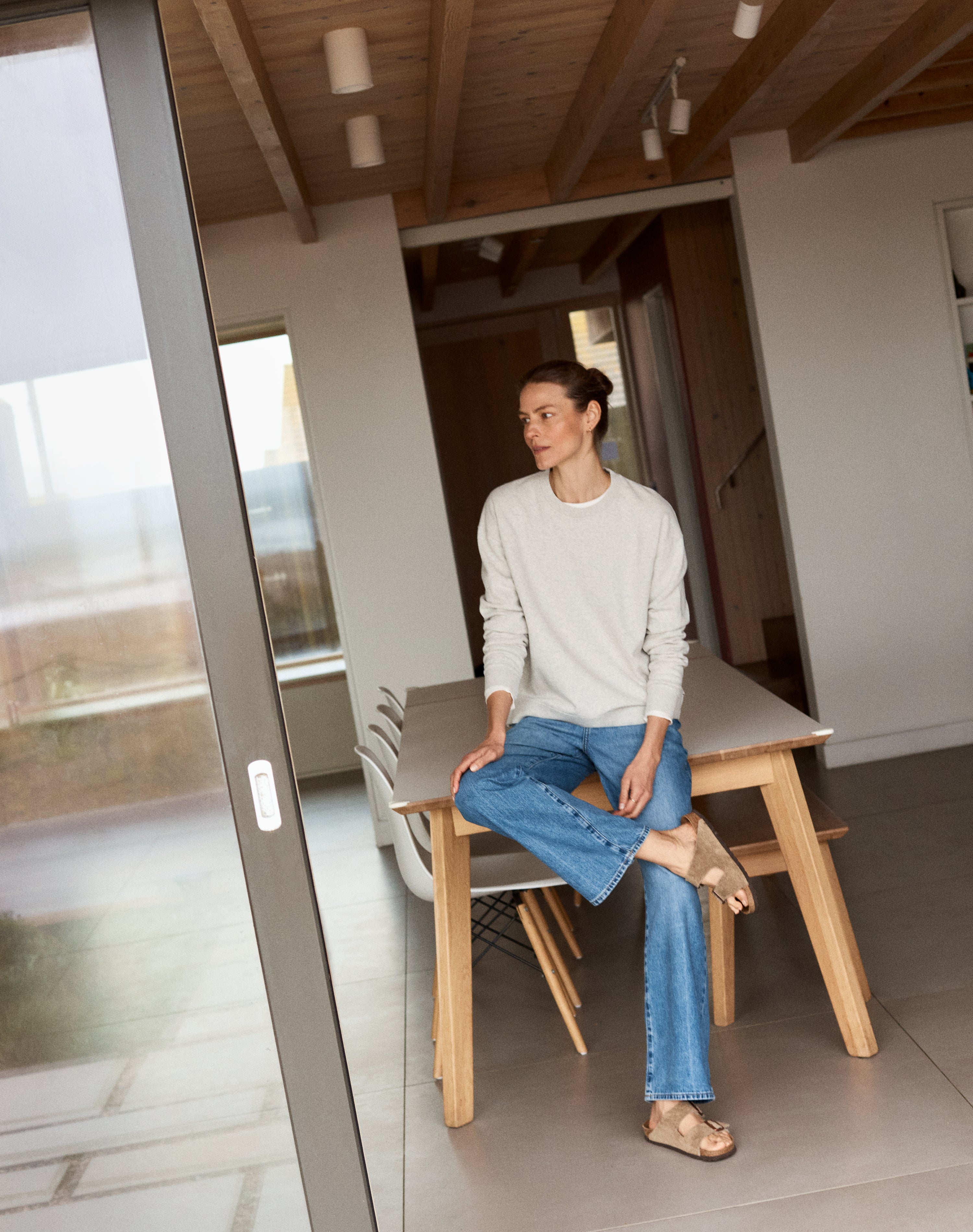 The Lived-In Loopback / Classic-Fit - Stone Grey