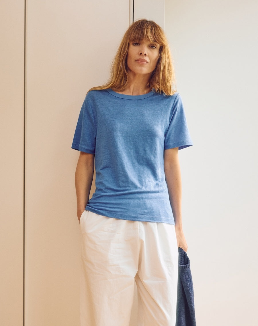 The Linen / The Classic Fit Tee - Harbour Blue