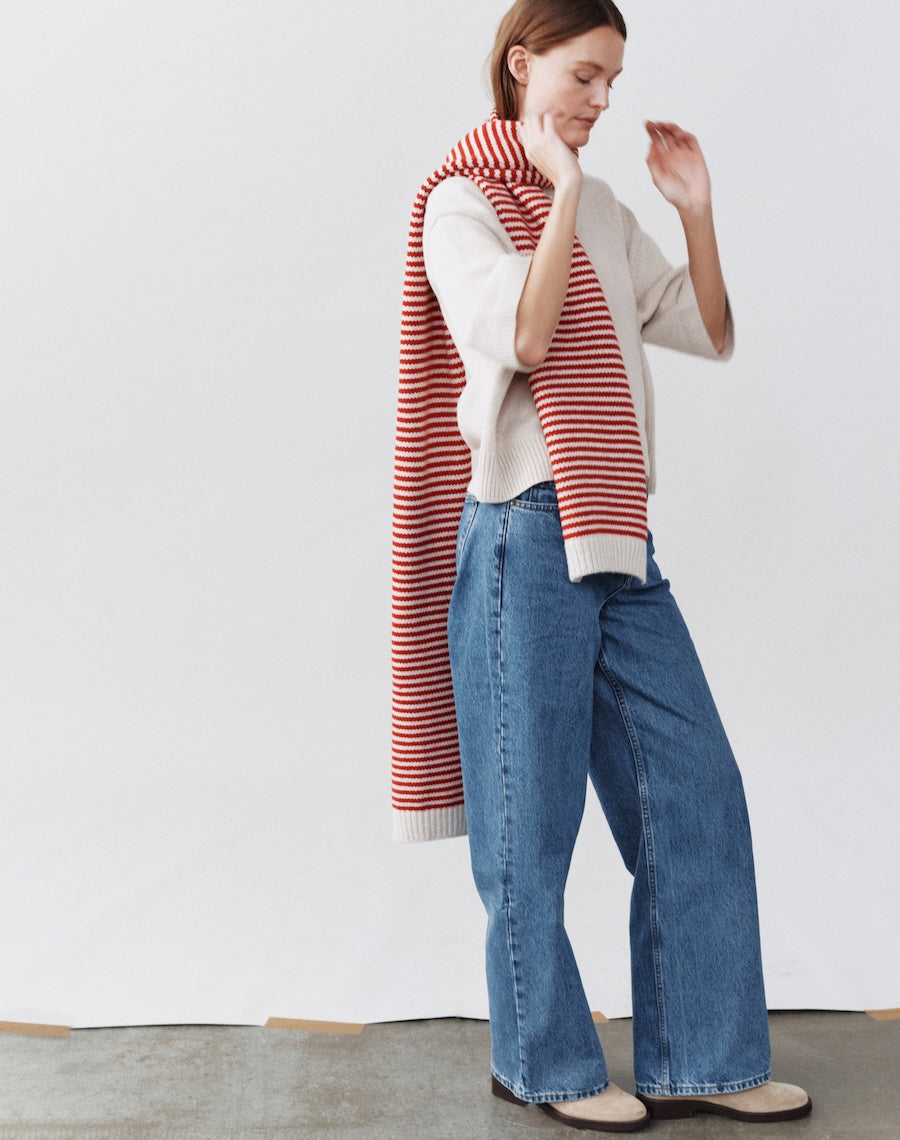 The Winter Weekend SCARF - Lait & Carmine, Renewed + Restored