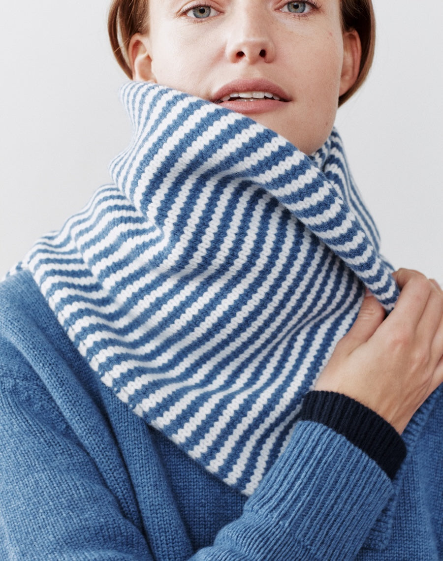 The Winter Weekend SCARF - Nordic Blue & Ice White