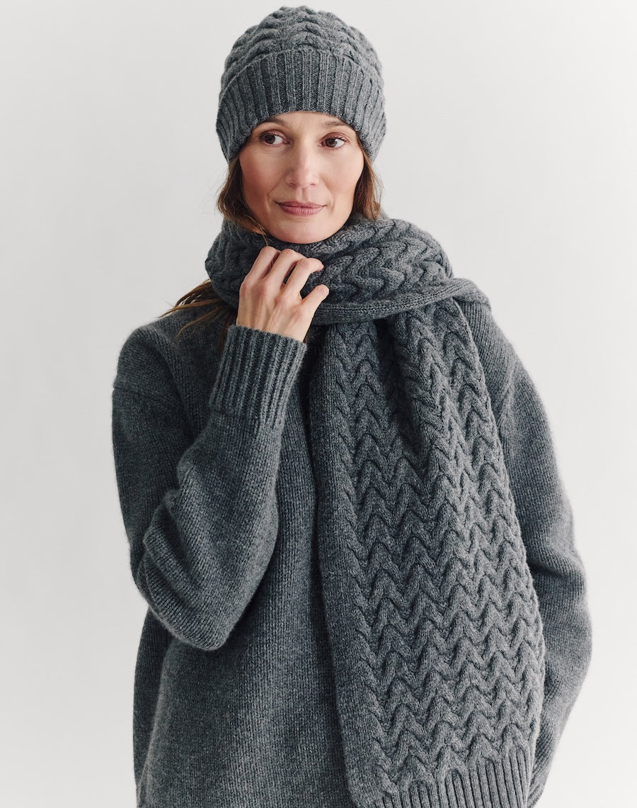 The Border Cable Hat - Fossil