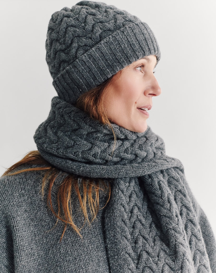 The Border Cable Hat - Fossil