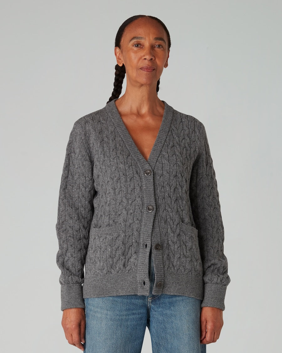 The CABLE CARDIGAN - Atlantic Grey / Archive Sale