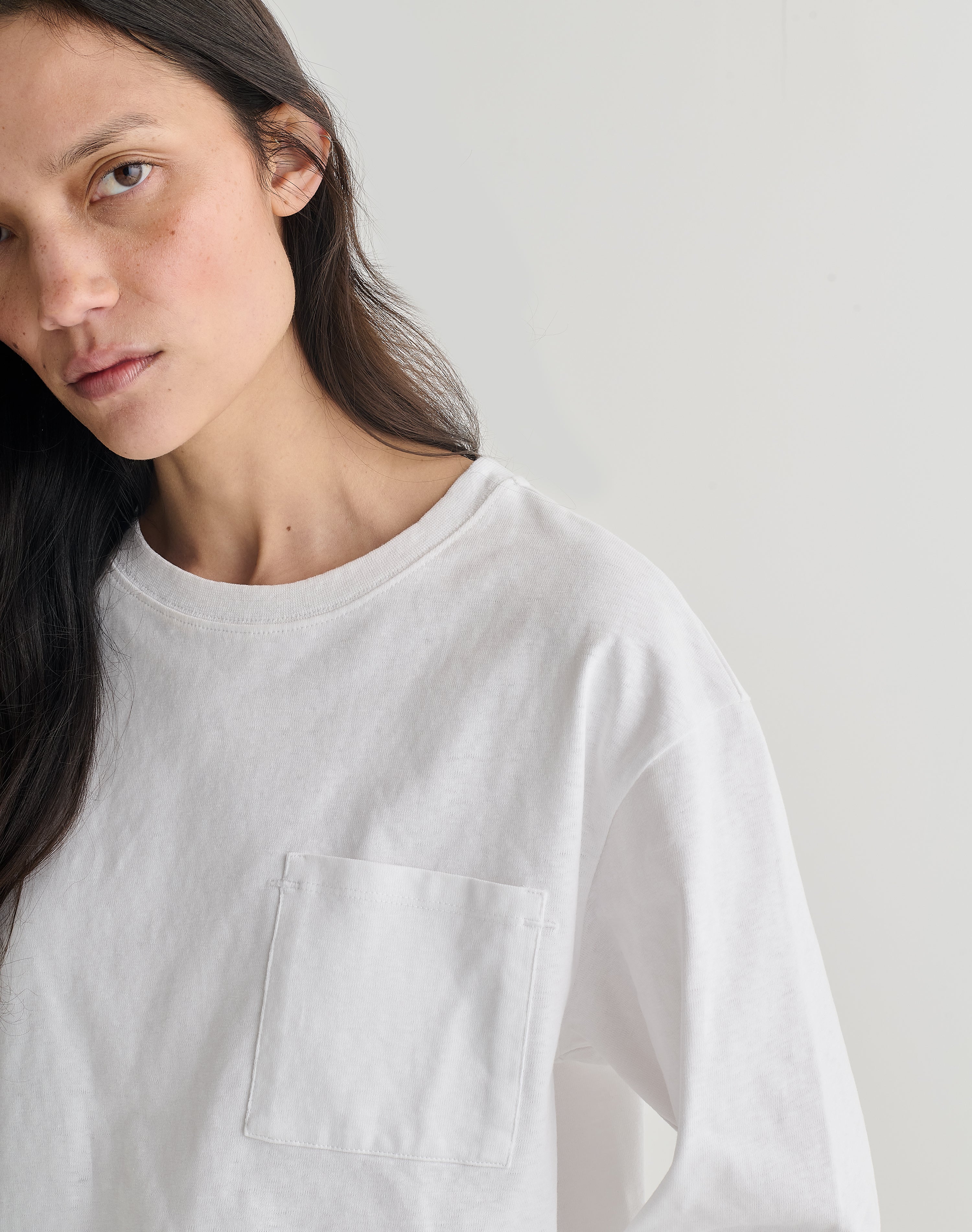The Structured Slub / The Long Sleeve - White