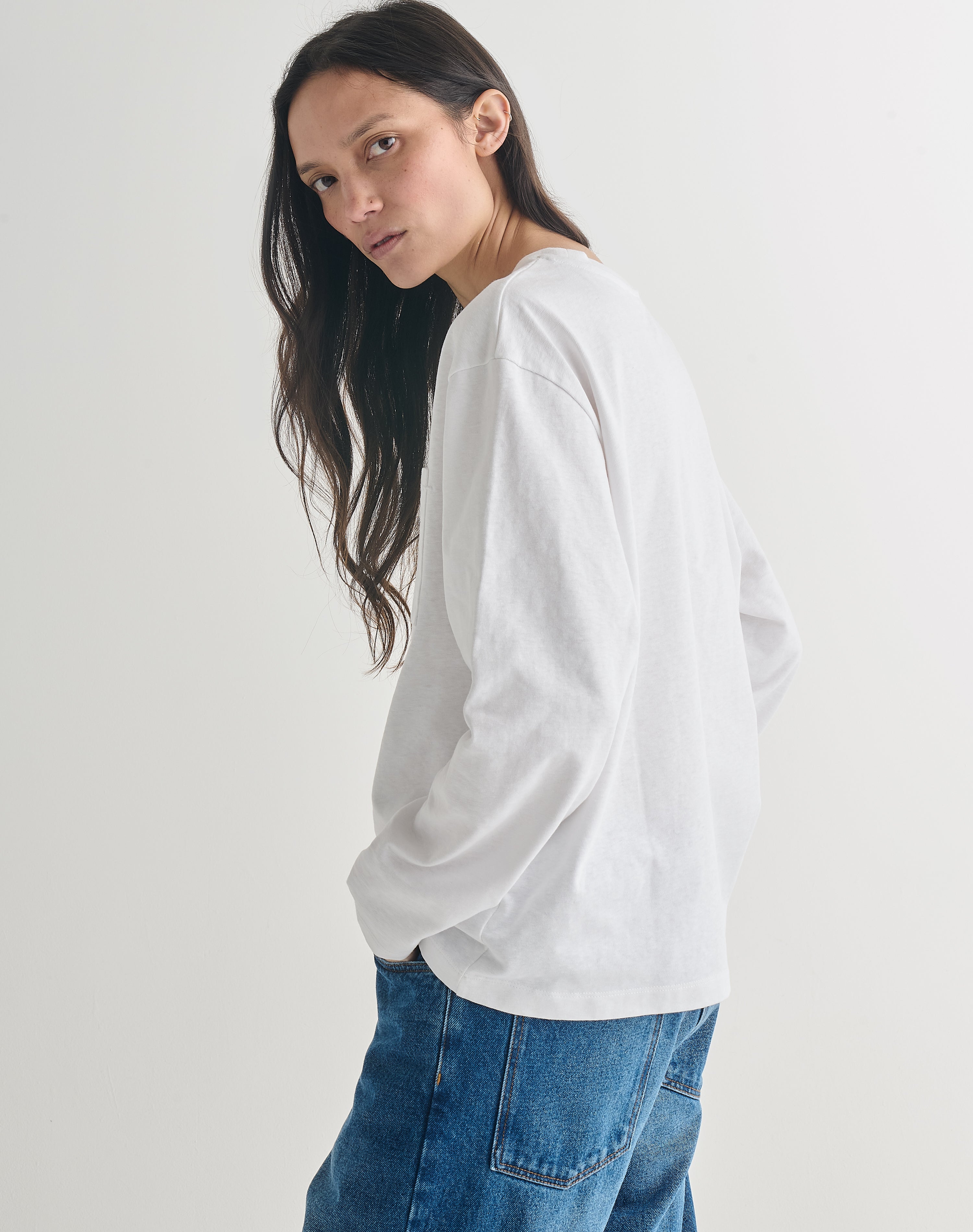 The Structured Slub / The Long Sleeve - White