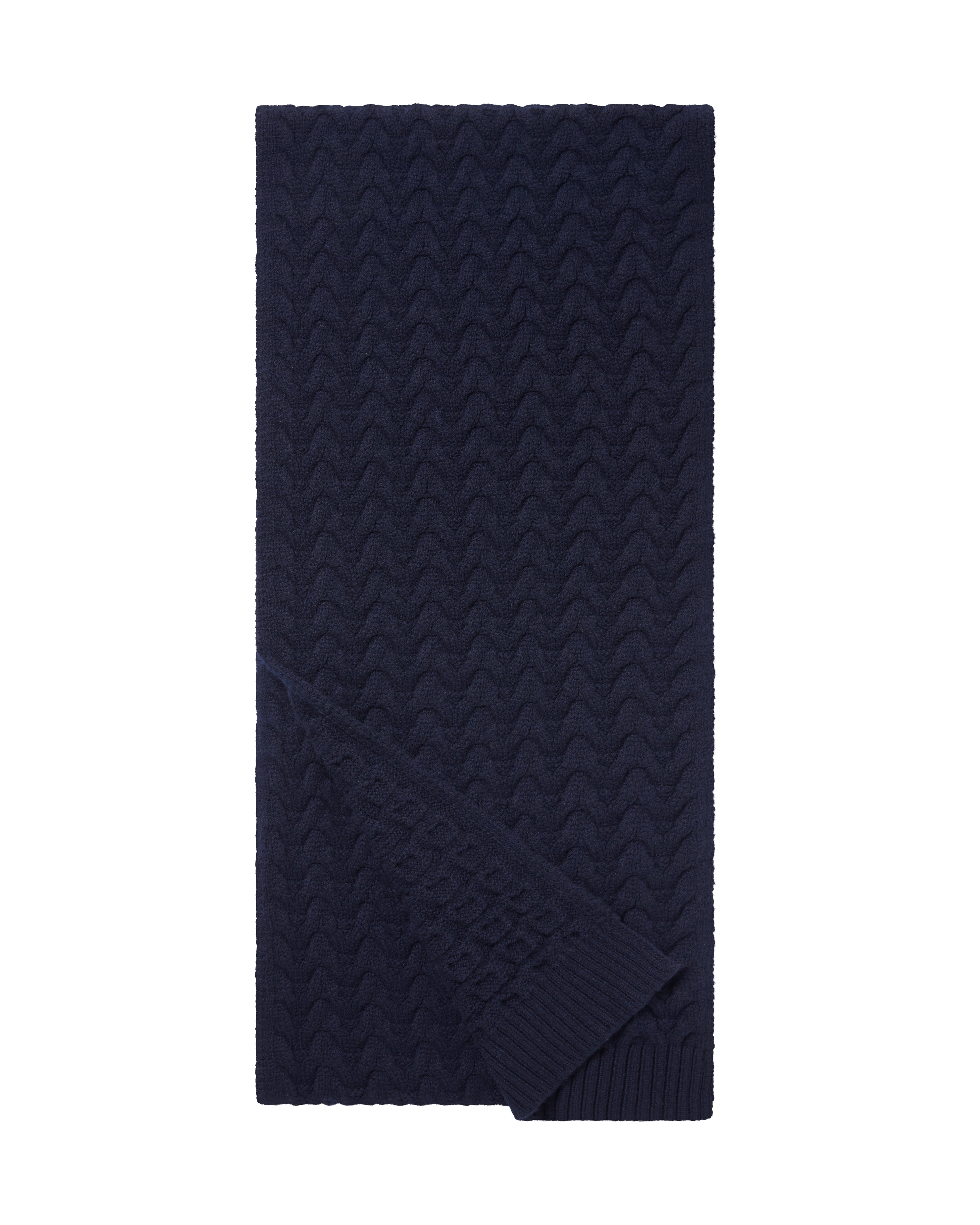 The Border Cable Scarf - Navy
