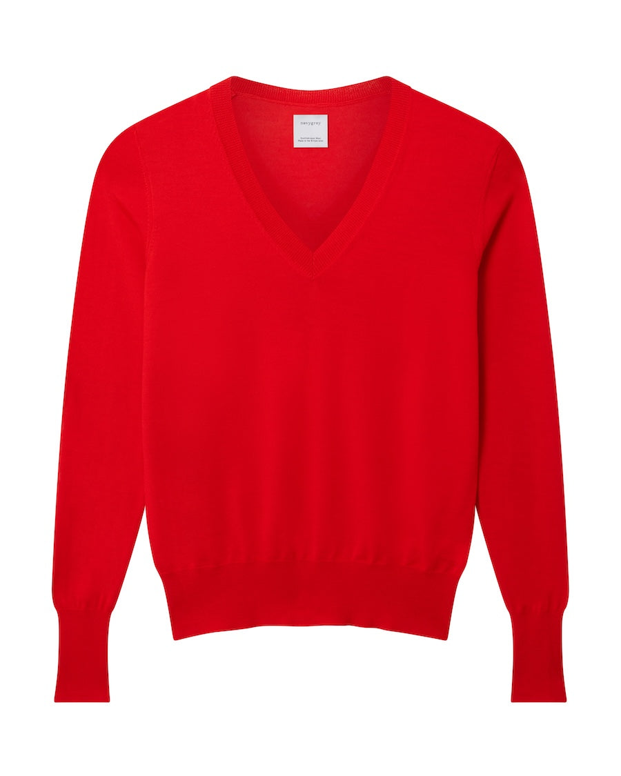 Red sweater on a white background