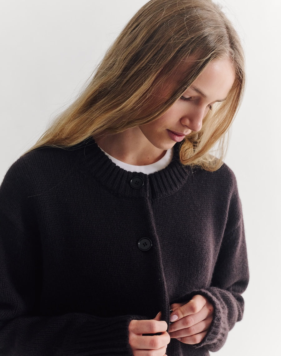 The Oversize Cardigan - Carob