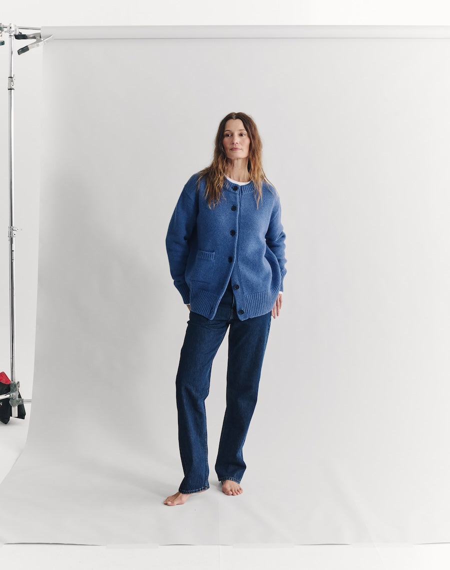 The Oversize Cardigan - Nordic Blue