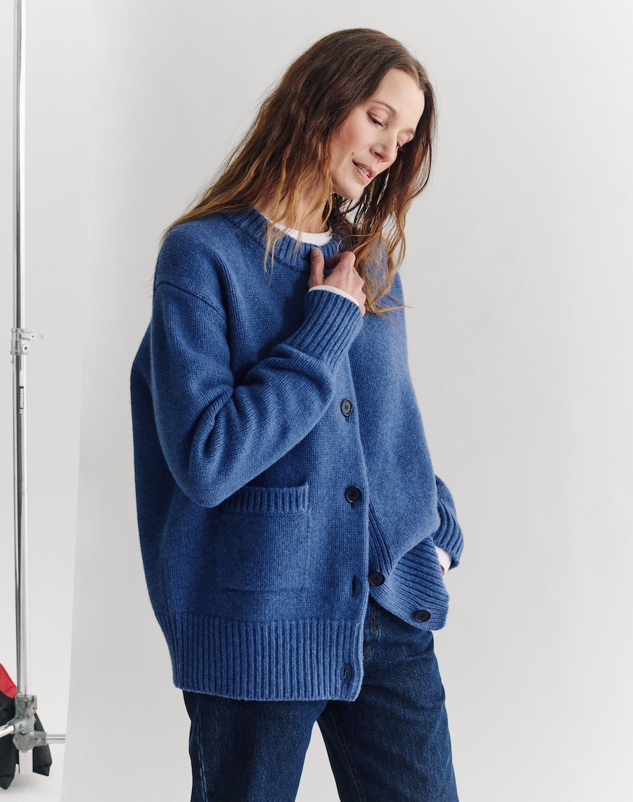 The Oversize Cardigan - Nordic Blue