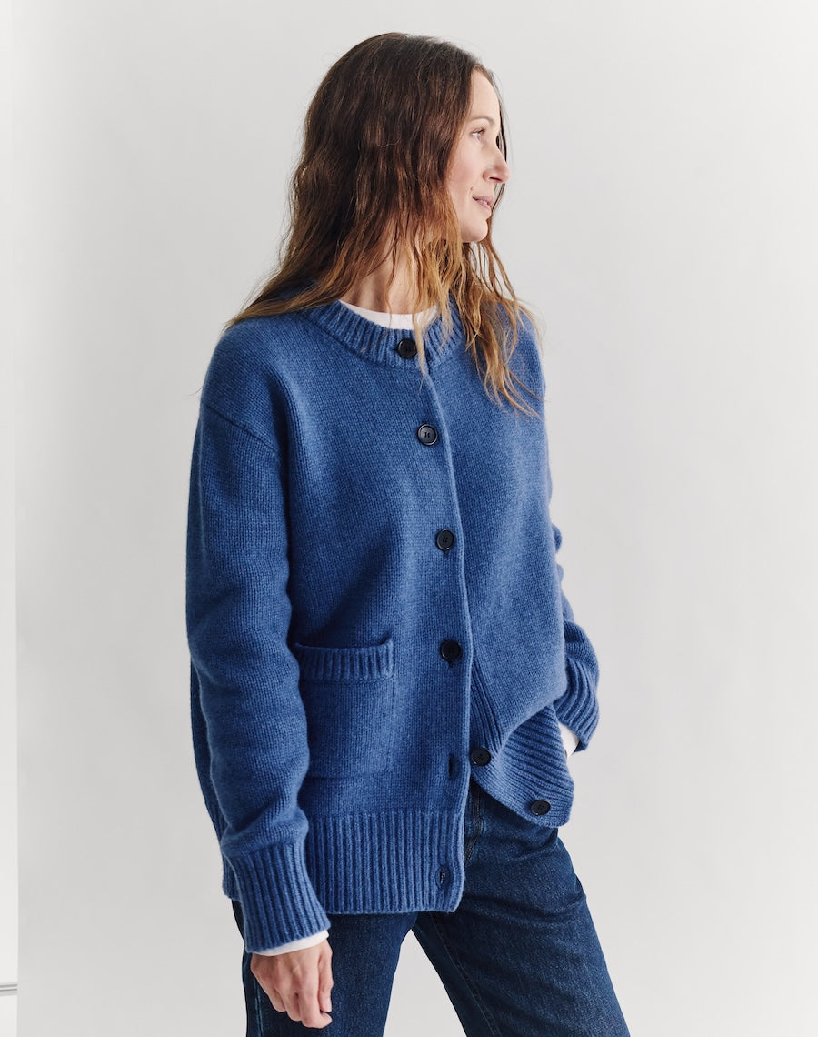 The Oversize Cardigan - Nordic Blue