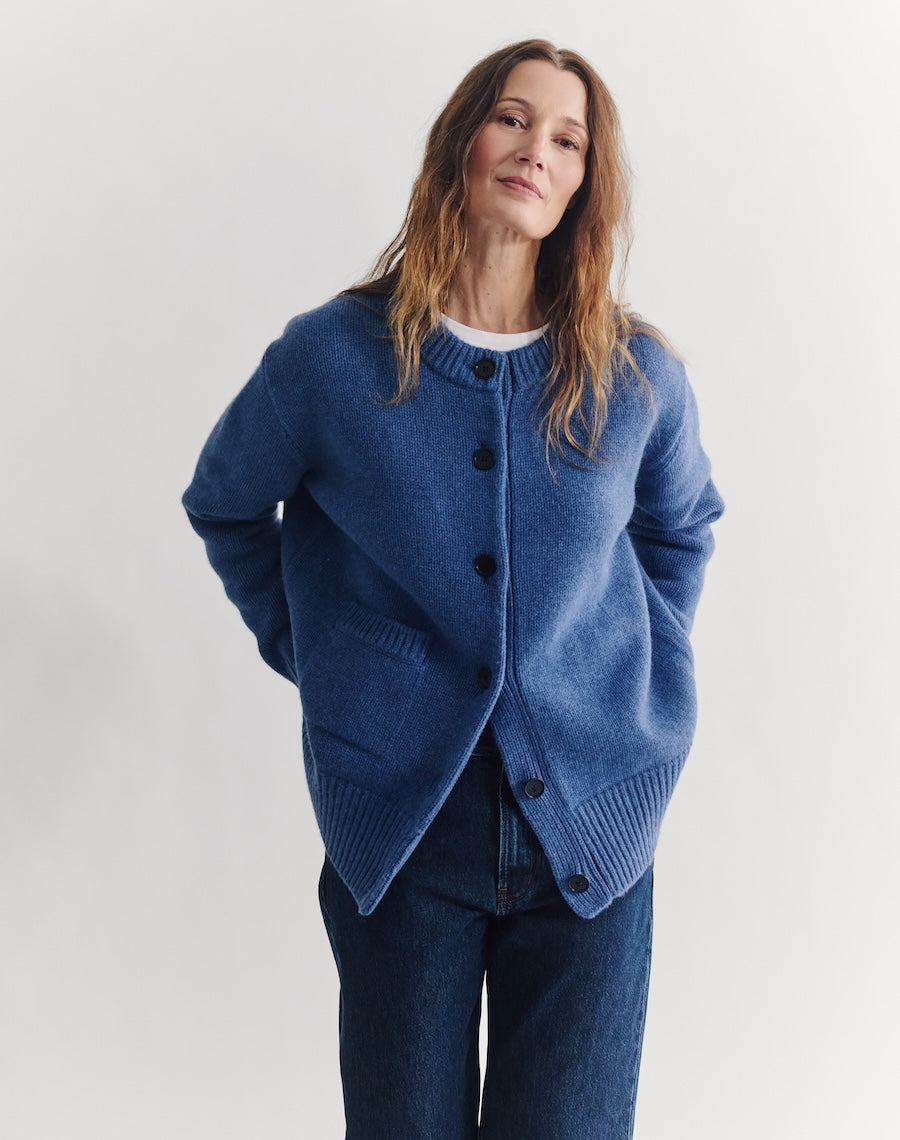 The Oversize Cardigan - Nordic Blue