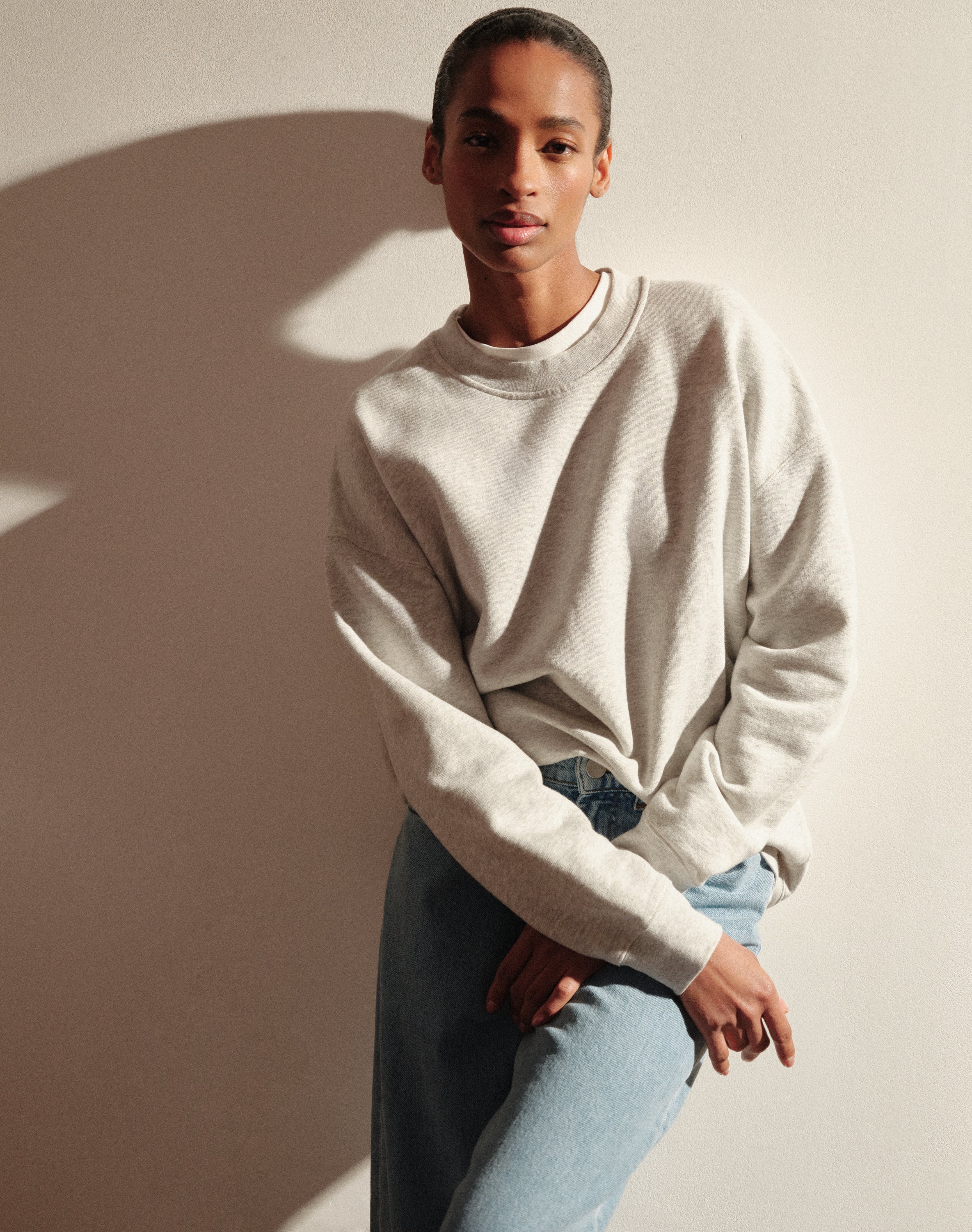 The Brushed / Relaxed-fit Sweatshirt - Ice Grey, Renewed + Restored