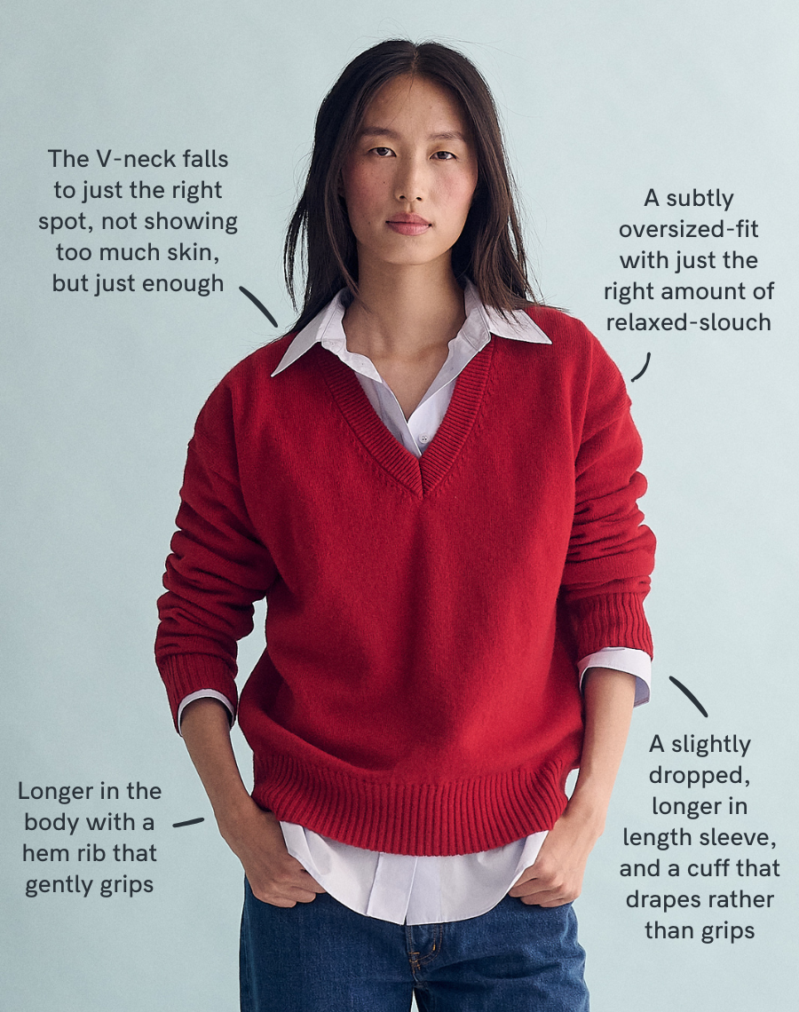 The Relaxed V - Carmine / Archive Sale