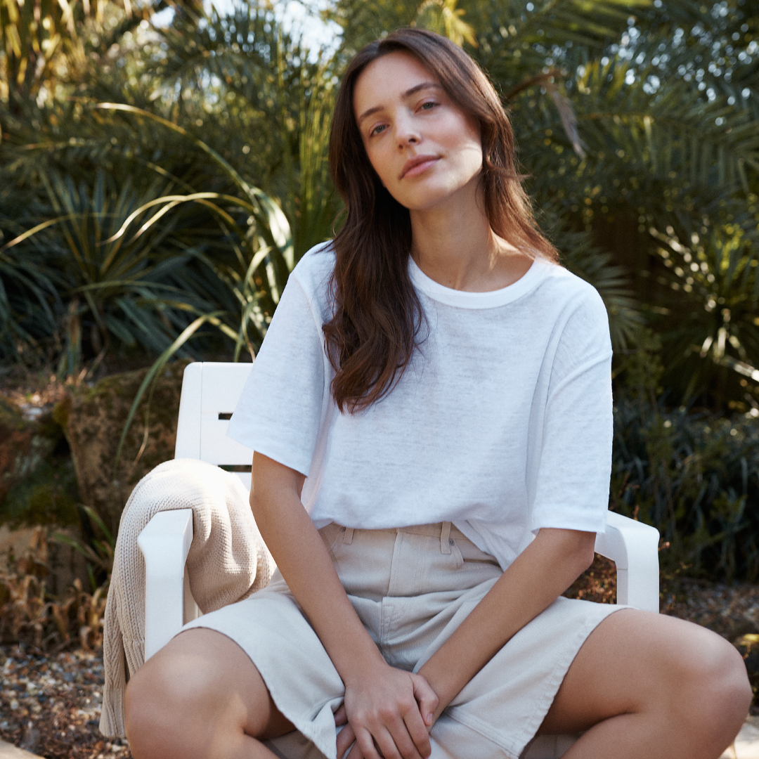 White Linen Tee