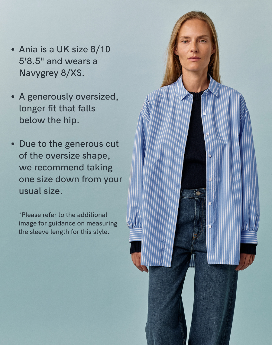 The Oversize Shirt - Skye Blue + White Stripe