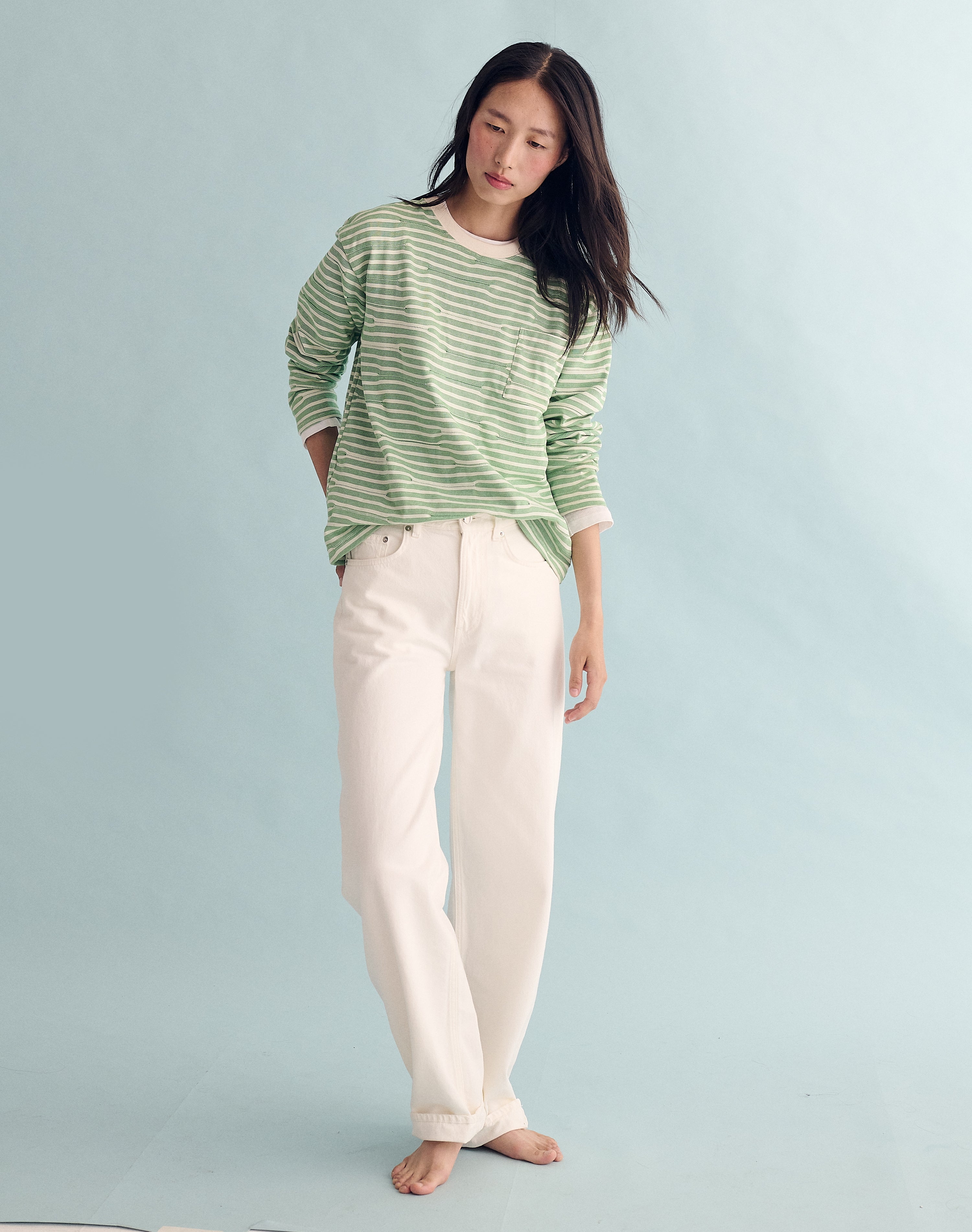 The BRITISH JERSEY 01 - Ecru + Sage