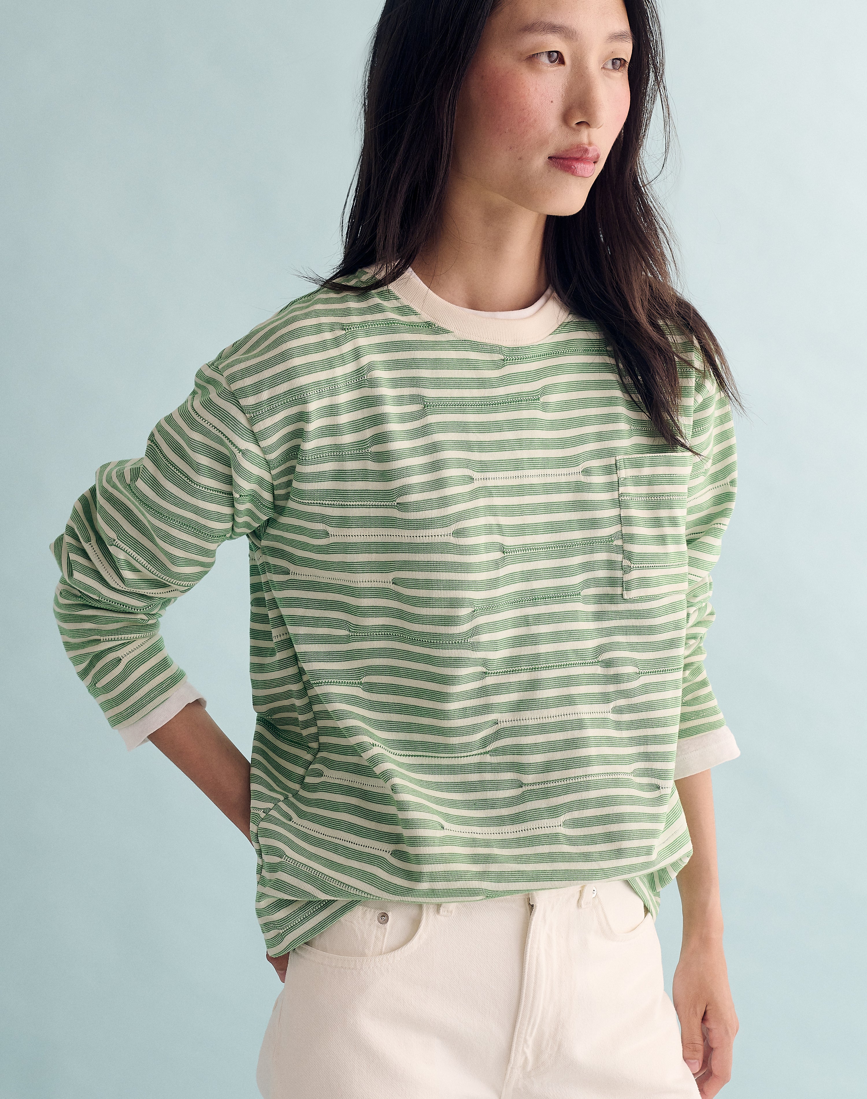 The BRITISH JERSEY 01 - Ecru + Sage