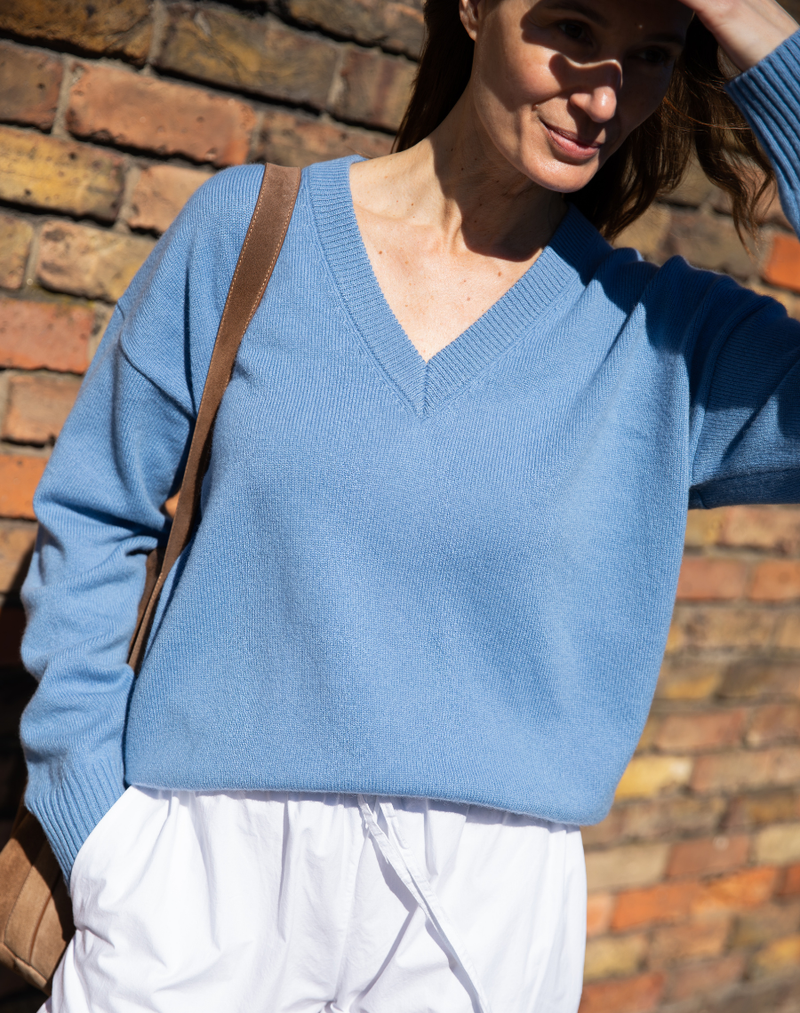 The Relaxed V - Afternoon Blue, Renewed + Restored