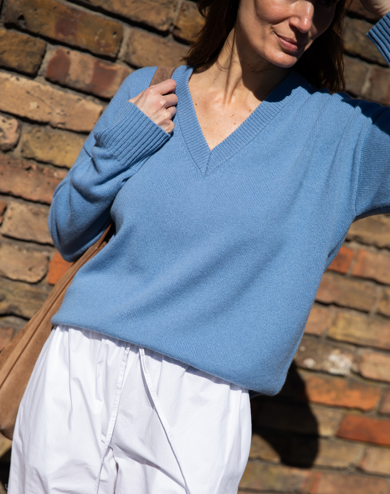 The Relaxed V - Afternoon Blue, Renewed + Restored