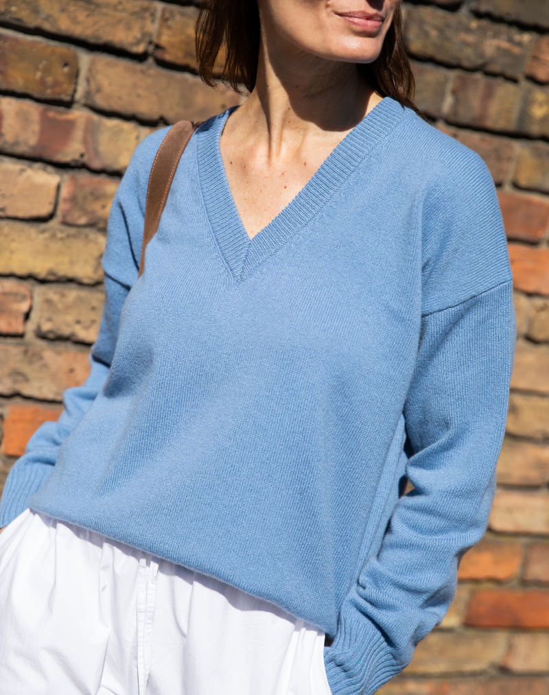 The Relaxed V - Afternoon Blue, Renewed + Restored