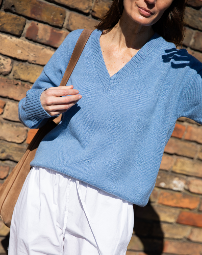 The Relaxed V - Afternoon Blue, Renewed + Restored