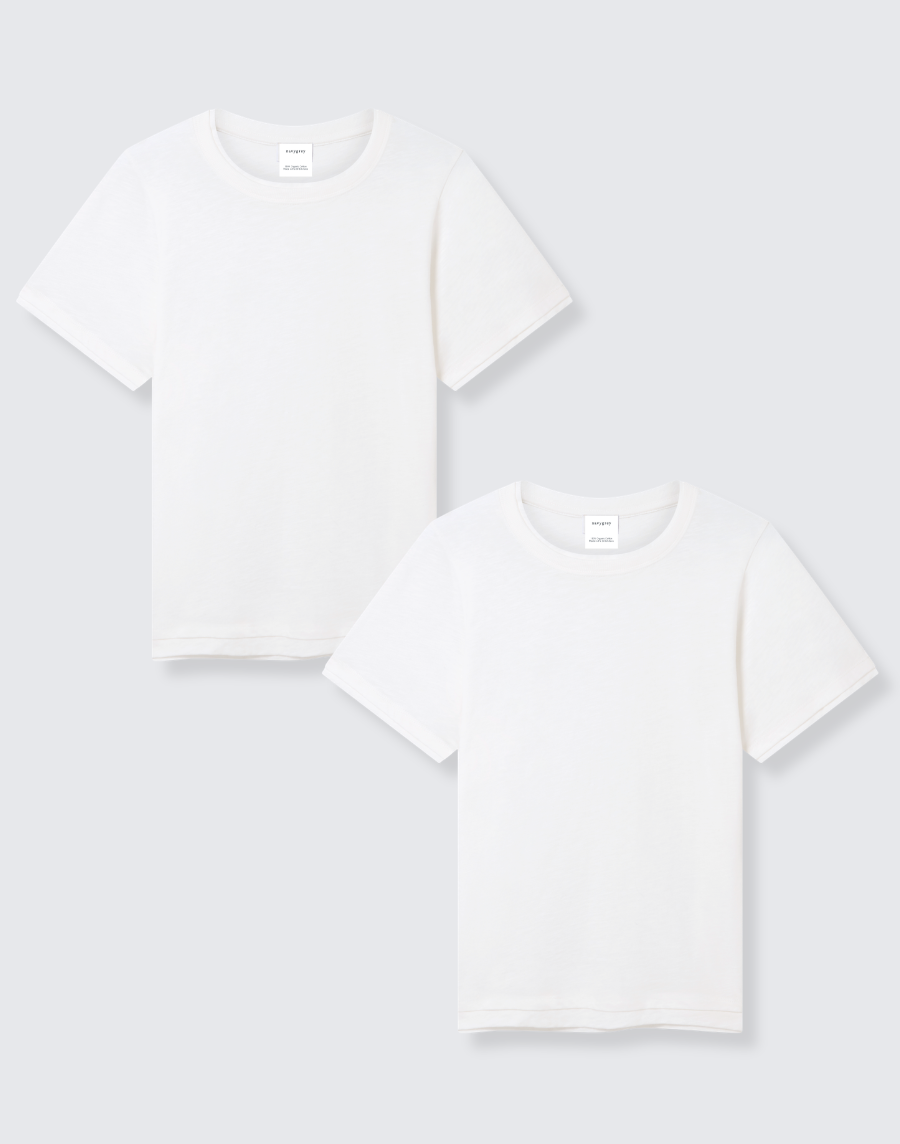The Layered Tee Short Set - White