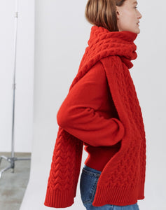 The BORDER CABLE Scarf - Carmine